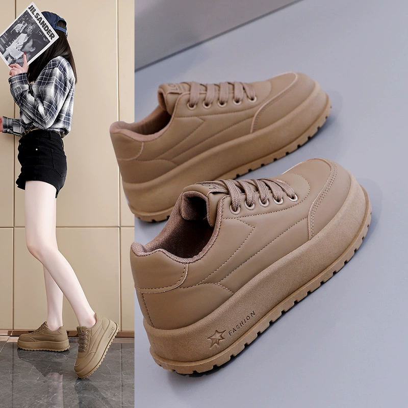 Кроссовки женская 2025 новая весна дикая подошва увеличена женская обувь мягкая подошва нескользящая спортивная обувь женская 2812-1