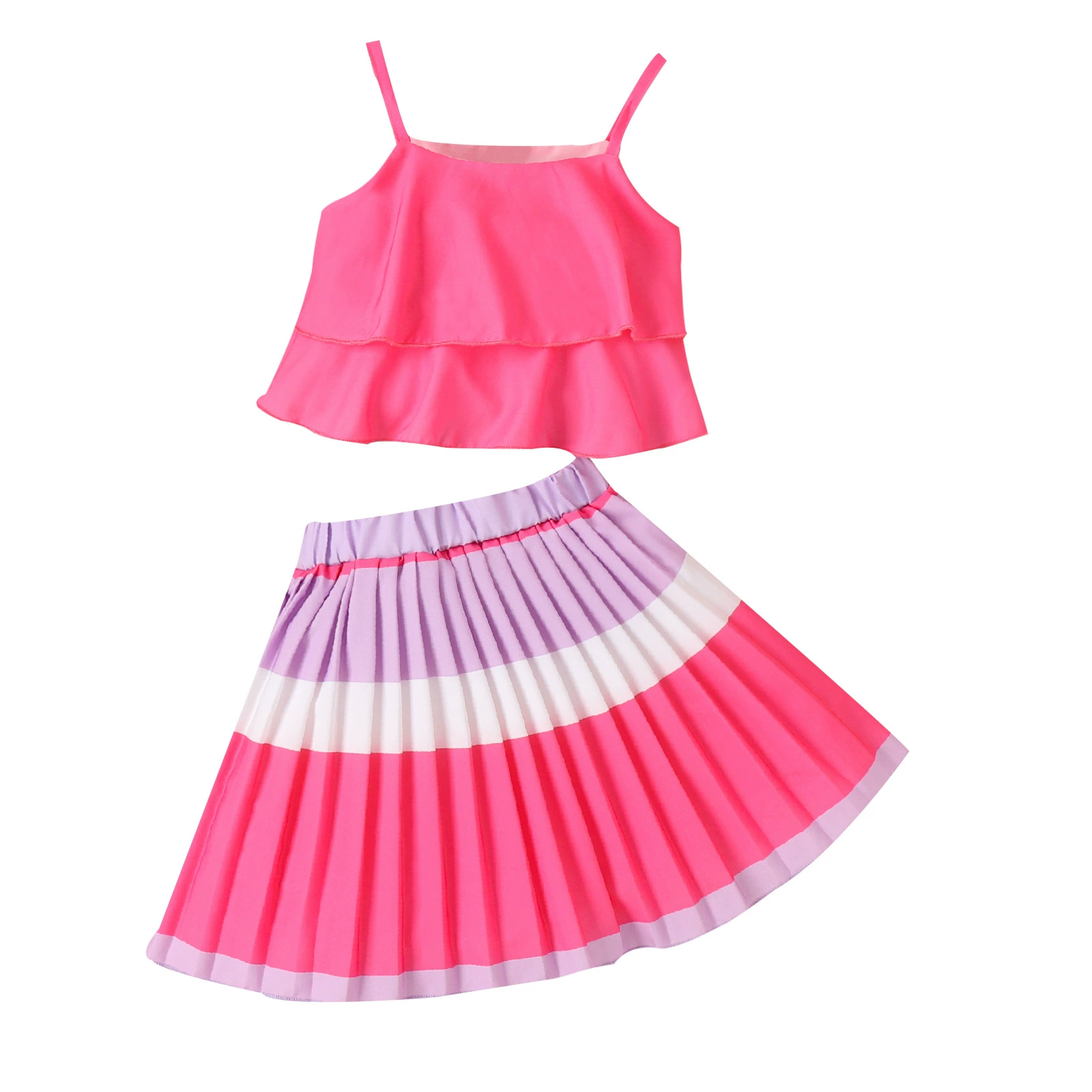 宝薪 Модная футболка, pleated skirt, набор, детская одежда, европейский стиль