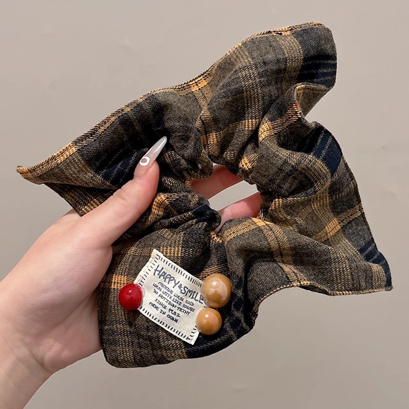 Francés de alto nivel sensación de malla de encaje super grande anillo de cabello para mujeres 2025 nuevo cabello de anillo de intestino grueso cuerda de cabello adornos de cabello