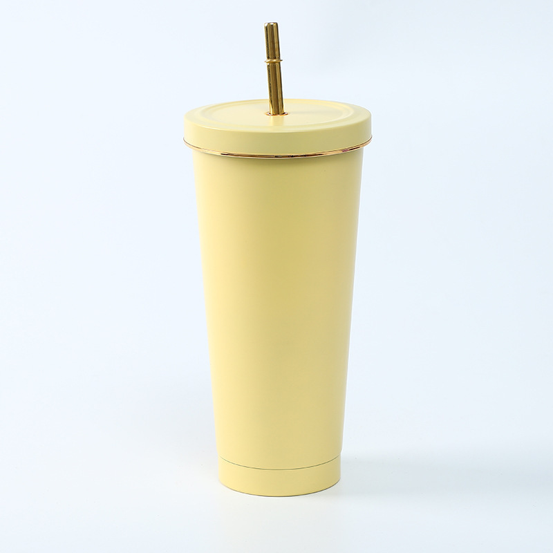 Taza de paja de gran capacidad taza de vacío directa de fábrica de doble capa de vacío de acero inoxidable taza de café portátil en stock Generación de pelo