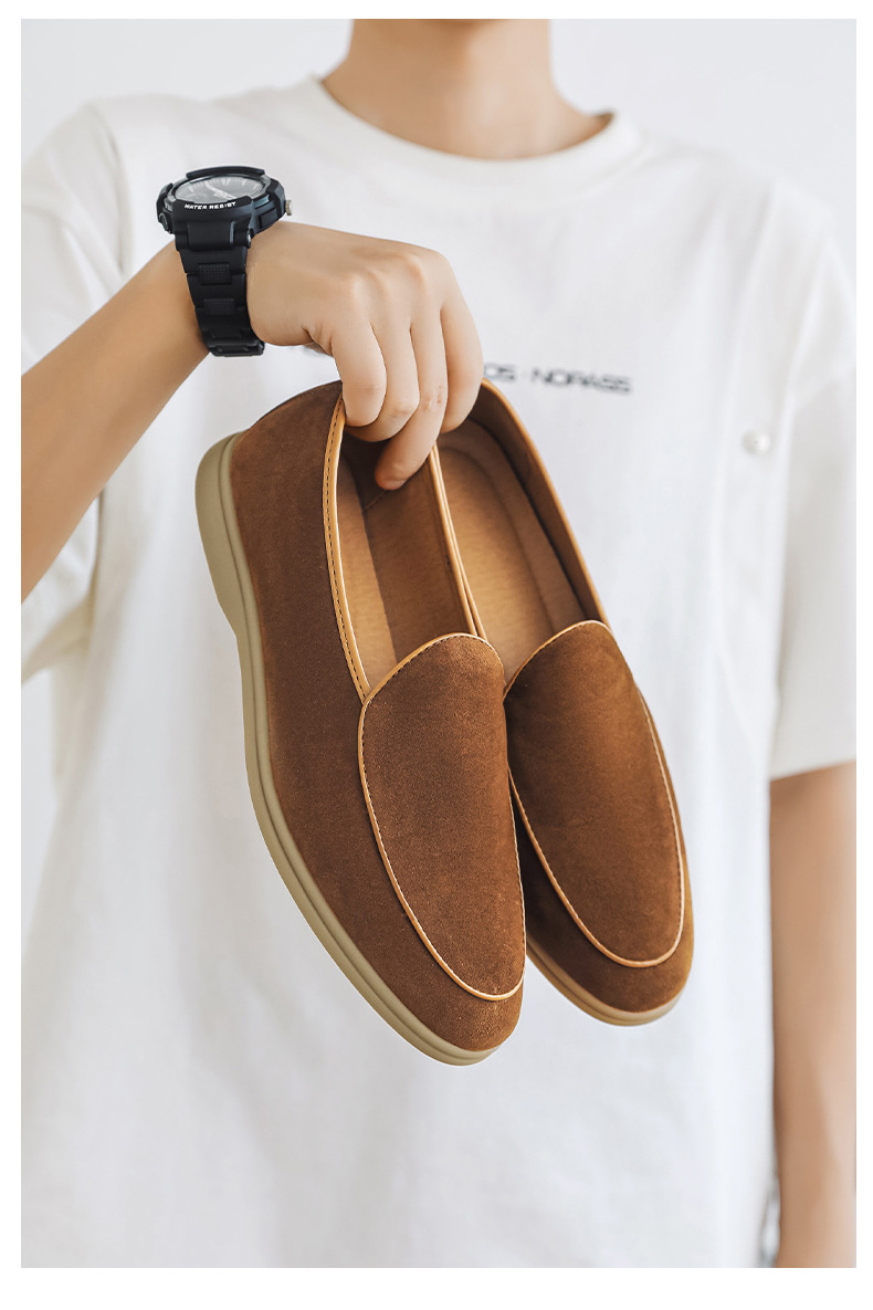 Men's Shoes Formal Shoes Spring New Loafers One Foot Stirrup Soybean Shoes_vogvips.com