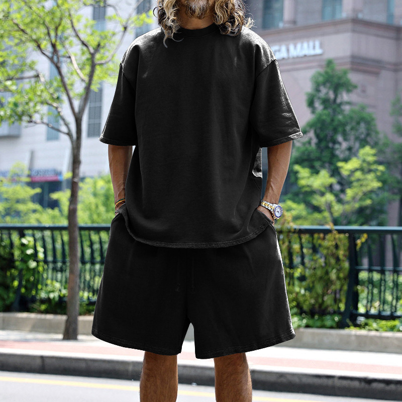 420g Weight Short Sleeve Sleeve Length Polyester Fabric Type Shorts Sets Sets Type Casual Occasion Round Neck Neckline Regular Fit Fit Type Solid Color Pattern Summer, Spring Season Men's Gender Hip-Hop Style Men's Solid Color Hip-Hop Round Neck Short Sleeve Regular Fit Men's Sets 18