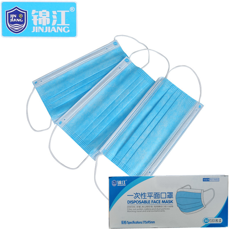 JJ three layers disposable Mask blue Lug type plane Mask Non-woven fabric dustproof Particulate matter Mask