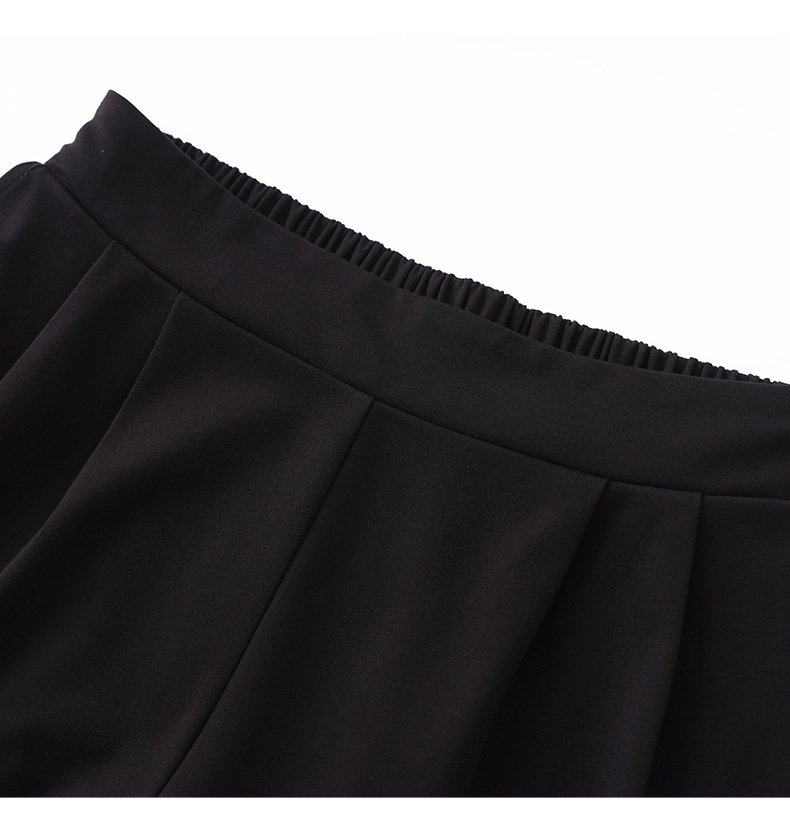 Bộ áo cổ tròn đính cườm phối tay bèo + quần short nữ mùa hè — Màu đen chi tiết 15