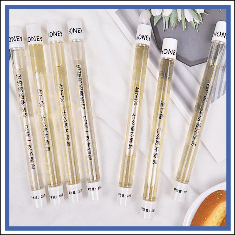 工厂批发透明蜂蜜包装管 15g蜜蜂蜂蜜包装管 蜂蜜小包装透明吸管