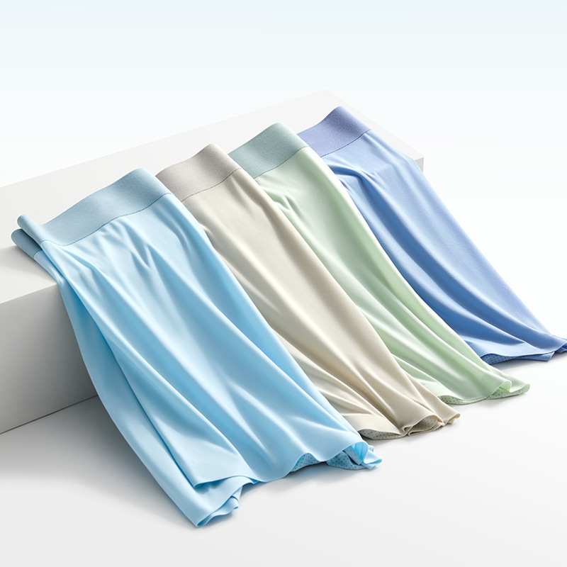 Pantalones frías de hielo para hombres Cordyceps 10A antibacteriana entrepierna de una pieza de pantalones sin marcas de verano para hombres