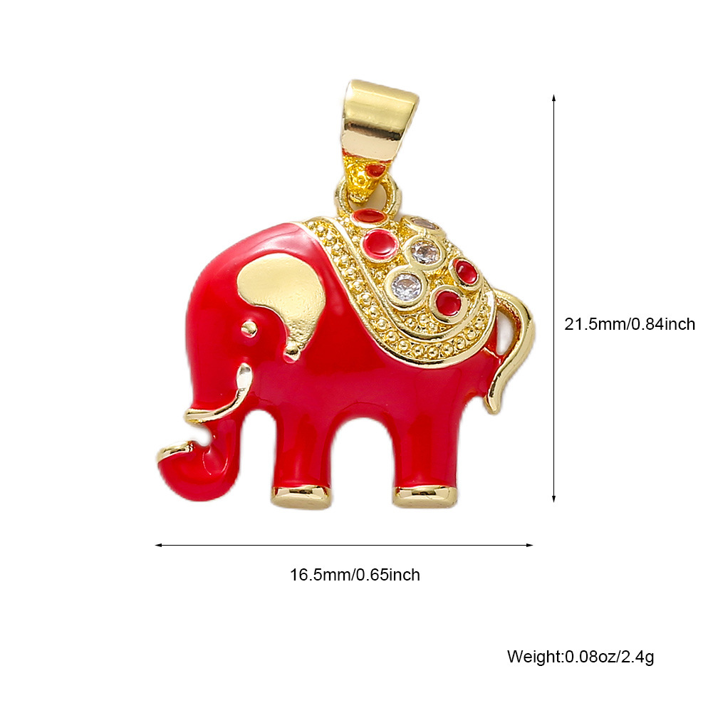 3g Weight Pendant Jewelry Making Type DIY Jewelry Accessories Classification 1 Piece Quantity Copper Material Elephant Pattern All Seasons Season Enamel, Plating Design Classic Style Style 1 Piece Copper Elephant Pendant DIY Jewelry Accessories 无