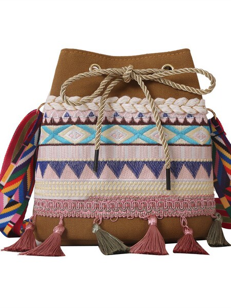 Ethnic one-shoulder bag for leisure