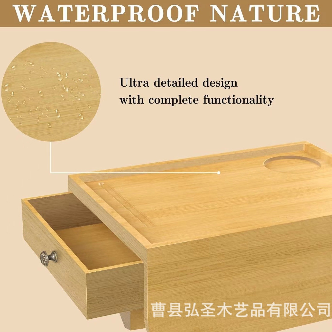 Nuevo marco de borde de cama de bambú Mesa de borde de cama con cajón Estante de almacenamiento de borde de cama de madera Clip de bambú Estante de bandeja