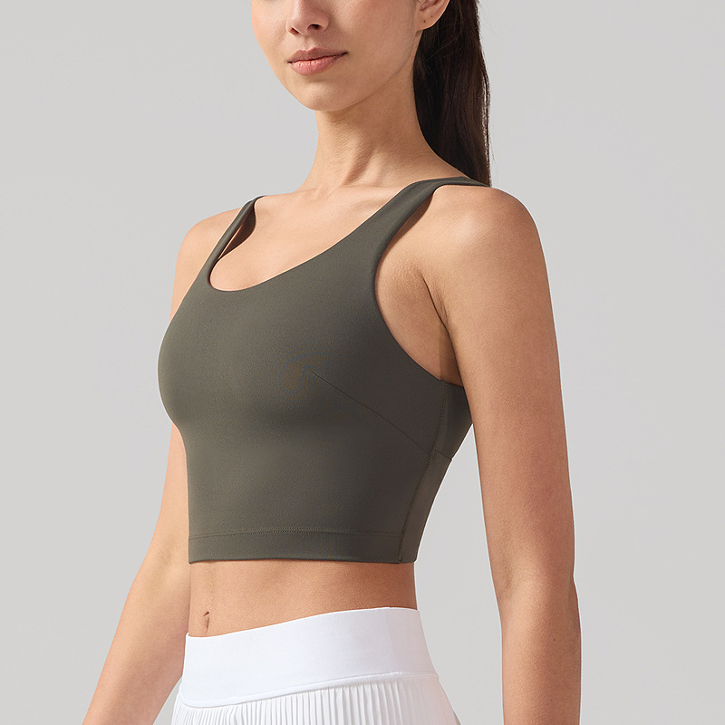 Lulu ropa interior deportiva cruzada mujer Lycra sujetador de fitness a prueba de golpes de alta elasticidad transpirable chaleco de yoga de secado rápido bra