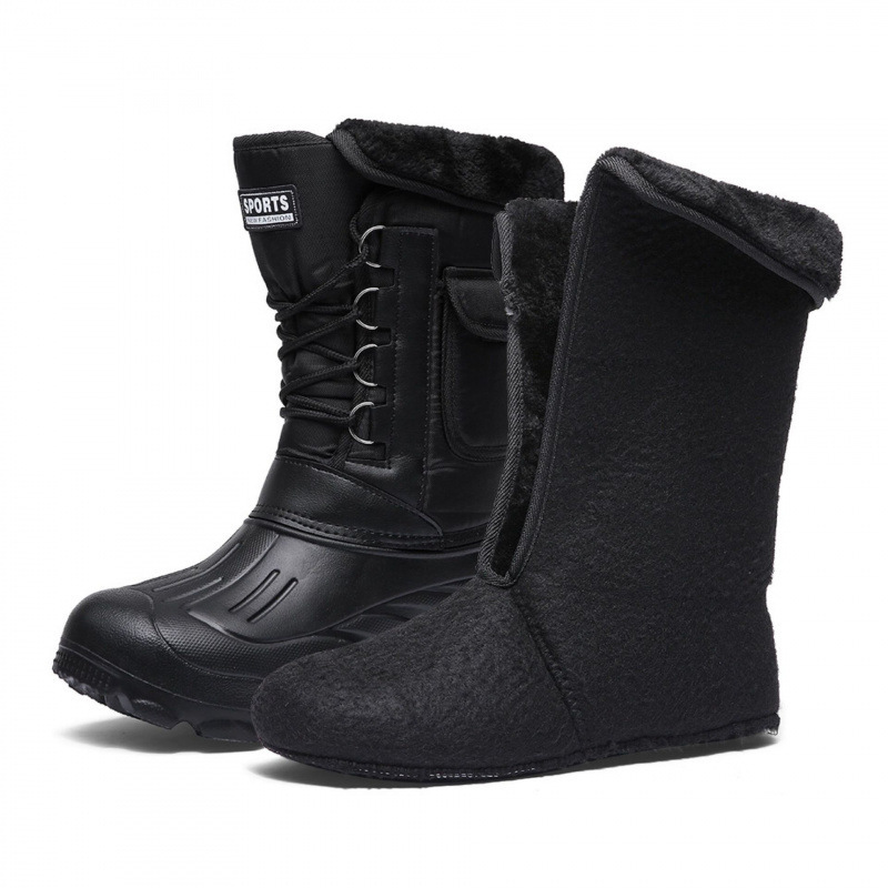 Winter Men's Work Snow Boots, Warm and Waterproof Cycling Boots, High-Top Cold-Proof Fishing Boots, Fleece-Lined and Thickened for Cold Protection Winter Men's Work Snow Boots, Warm and Waterproof Cycling Boots, High-Top Cold-Proof Fishing Boots, Fleece-Lined and Thickened for Cold Protection