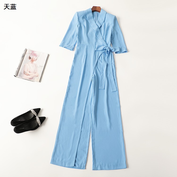 411118 Spring Jumpsuit Shenzhen Women's Extended Three-Quarter Sleeve Lapel Shenzhen Mingwei Wholesale