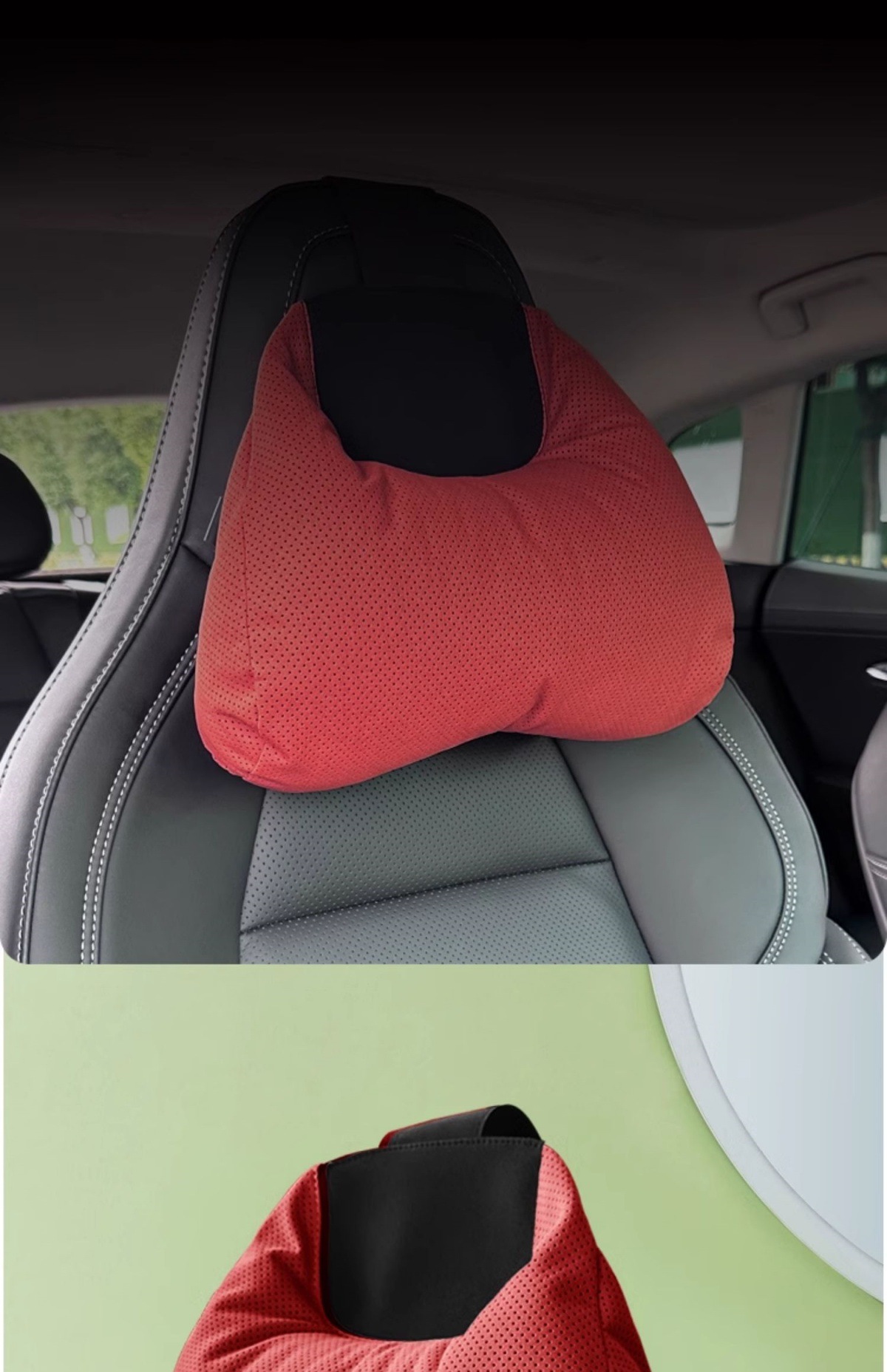 Suede Car Sports Seat Neck Support Headrest Suitable for Zeekr 001 Byd Lynk & Co Soft Lumbar Support