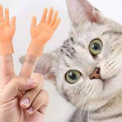 震え音の同じタイプの猫の指のカバーは小さい手の模型をからかって猫のペット用品の手のひらの指のカバーをからかいます。
