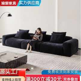 意式及简设计师雪尼尔直排沙发2025年新款简约客厅小户型布艺沙发