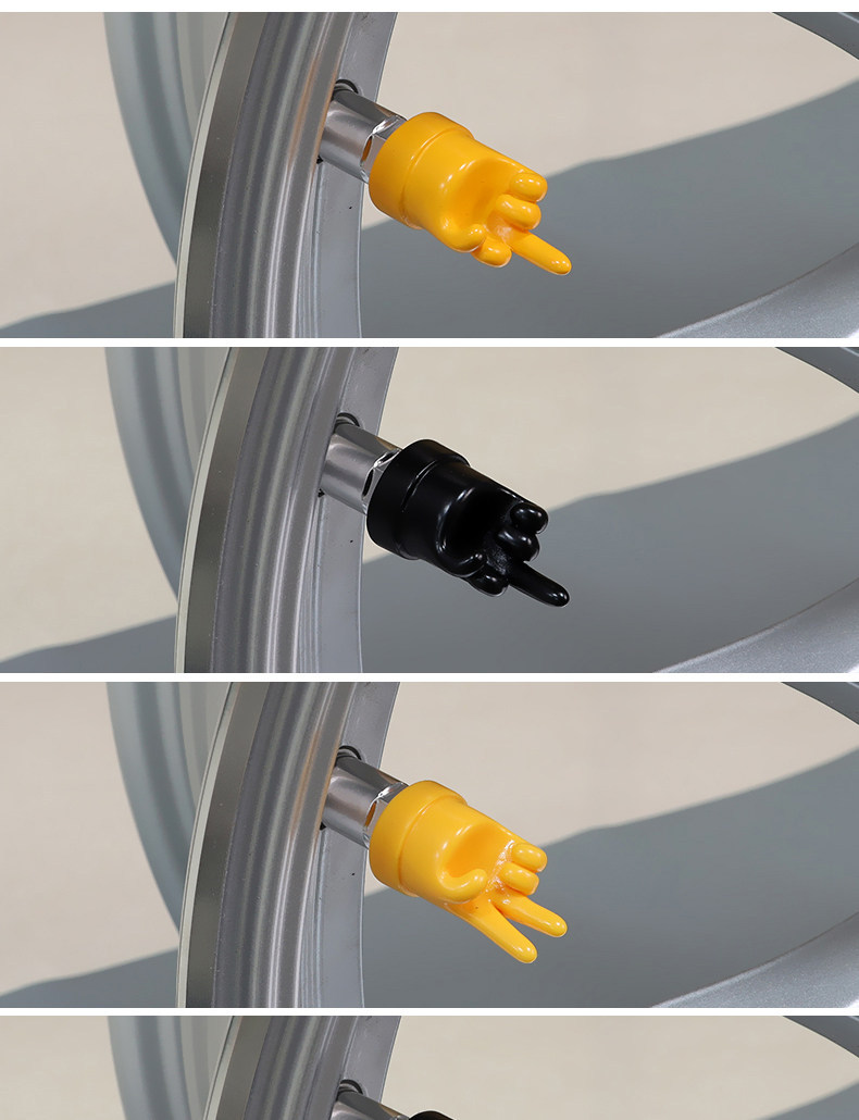 Trendy Brand Hand Gesture Tire Valve Caps for Cars, Electric Vehicles, Motorcycles, and Automobiles, Universal Valve Core Covers, Personalized Decoration