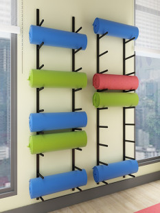 Yoga Mat Storage Rack Wall Multi-Layer Hanging Rack Yoga Studio Gym Foam Roller Storage