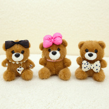 毛衣小熊开心领结熊珍珠项链小熊挂件包包钥匙扣玩偶婚礼手伴批发