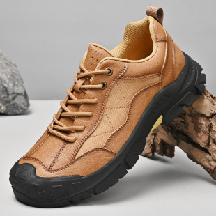 Outdoor Men's Shoes 2025 Autumn and Winter New Sports and Casual Shoes Baotou Thick-Soled Shoes Men's Non-Slip Large Size Hiking Shoes