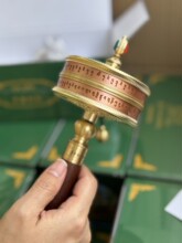 手摇经幢西藏纯铜手持经幢苯教百字明家用藏式手动经幢