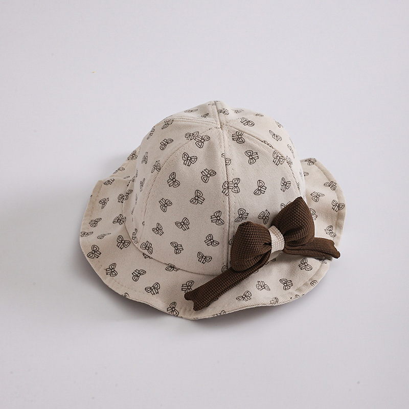 Sombrero de pescador de bebé de primavera y otoño princesa gorra de viento para bebés lindas niñas versátiles sombrero de sombrero de visor coreano