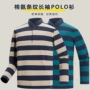 保罗条纹撞色长袖polo衫