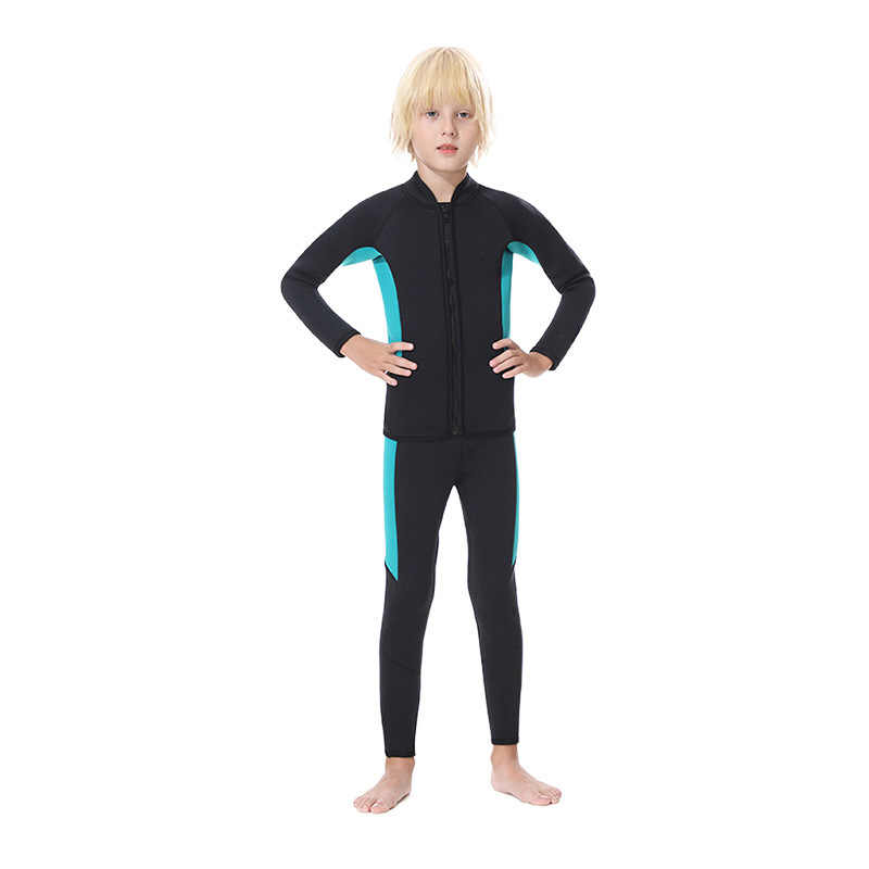在庫あり 3MM 子供用ダイビングスーツ セパレート水着 防寒 日焼け防止 長袖 サーフィン シュノーケリング 中高生 男の子 女の子|undefined