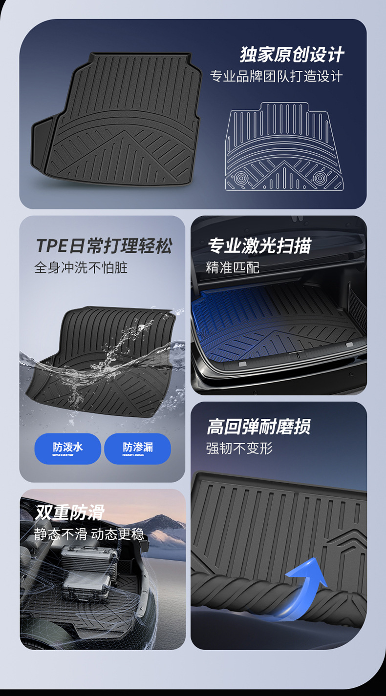 Suitable for Chery Tiggo 8, Arrizo 8, iCAR V23 all-weather special TPE car trunk mat