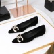 3685-K77 Korean version sexy shallow mouth low heeled women's shoes with rhinestone decoration pointed toe, stepped on slope heel, elegant single shoe for women