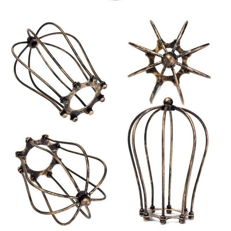 Edison vintage iron lampshade American industrial wind sweep gold lampshade grapefruit style iron chandelier wall lamp shade