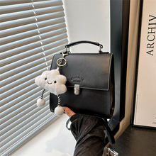 小众纯色双肩包女2024新款高颜值手提包大容量旅游复古小背包