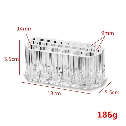 Cross-border 26-hole makeup brush storage rack eyeliner storage box desktop pen holder storage bucket transparent storage rack