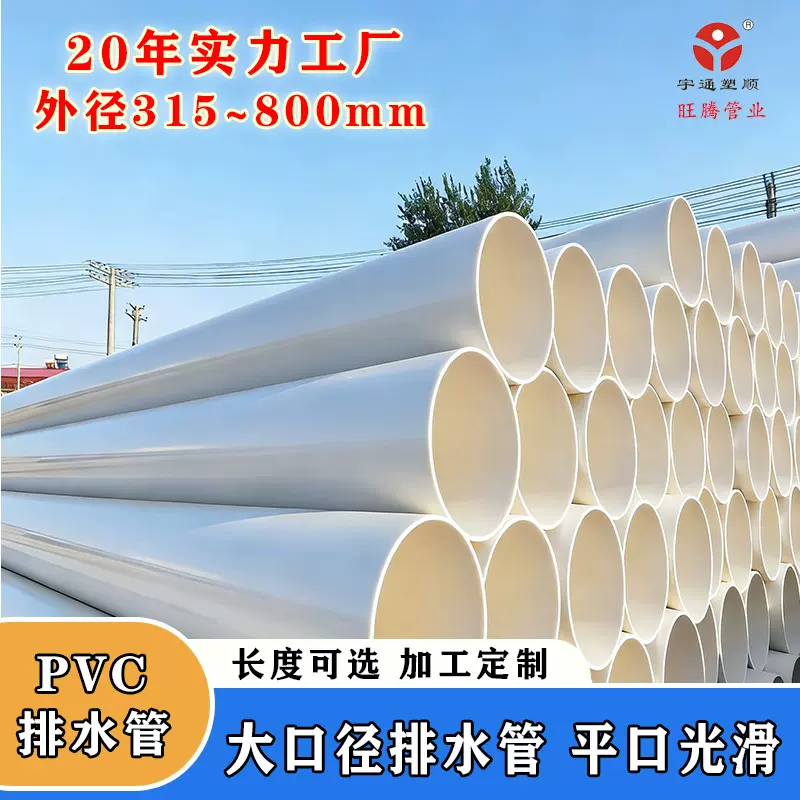 pvc排水管排污下水管110加厚打孔管大口径排水管硬质塑料管厂家