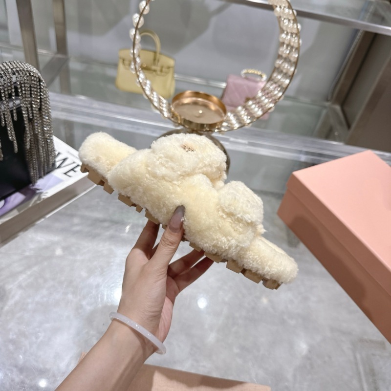 鼎版  25秋冬新款真皮羊羔毛拖鞋厚底外穿女皮毛一体松糕底毛毛鞋|undefined