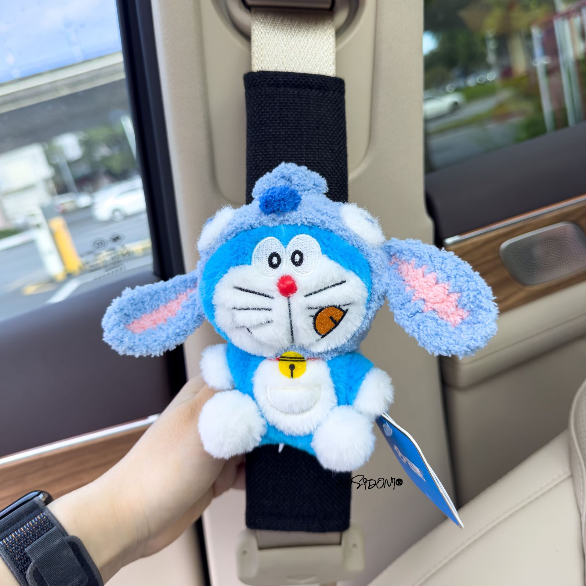 Doraemon Car Seat Belt Shoulder Pads for All Seasons, Cartoon Cute Car Interior Accessories, Women's Seat Belt Covers