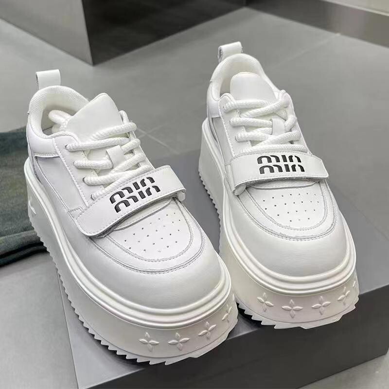 Trendy Platform Breathable Spring New Soft-Soled Versatile White Shoes 2025 Korean Version Petite Sneakers for Women Trendy Platform Breathable Spring New Soft-Soled Versatile White Shoes 2025 Korean Version Petite Sneakers for Women