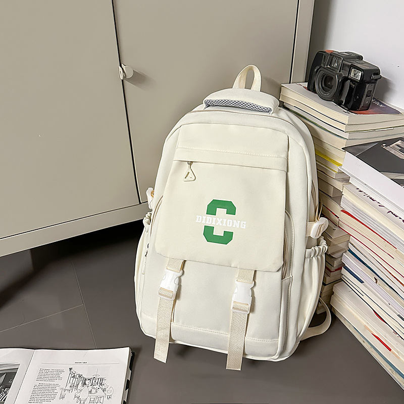 Mochila escolar para estudiantes universitarios masculinos, mochila de gran capacidad para estudiantes de secundaria y secundaria, mochila de pareja con solapa de marca de moda