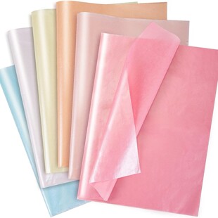 Amazon Aliexpress Pearlescent Handkerchief Paper Metal Copy Paper Mixed Color 500*350mm Spot 17g