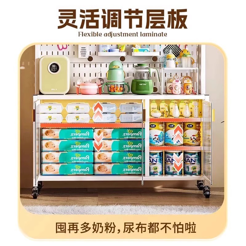 ベビー授乳テーブル防塵フリップトップ収納キャビネットベビー用品収納ラックおもちゃ粉ミルク収納ラック収納キャビネット|undefined