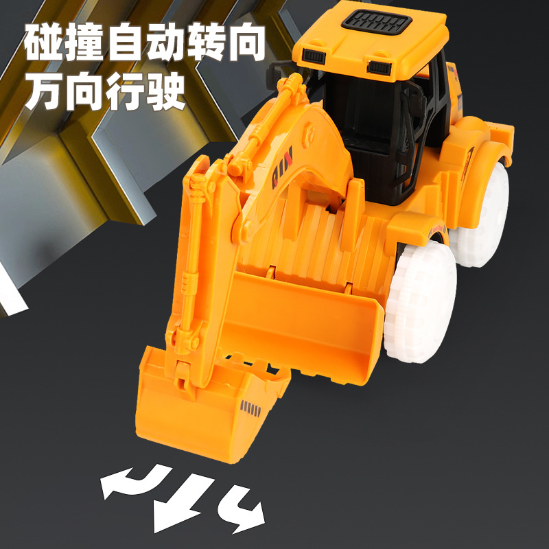 Modelo de simulación de vehículo de ingeniería eléctrica para niños Luz de música Excavadora universal Coche de juguete Niño Excavadora al por mayor
