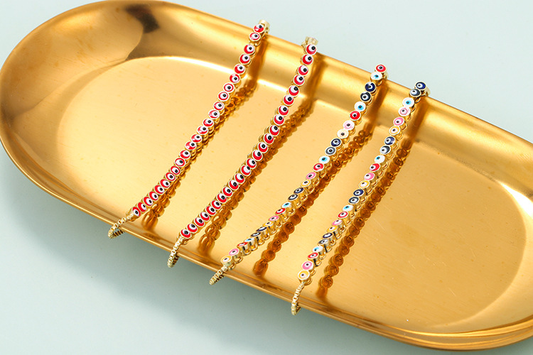 Retro eyes rainbow mixed color bracelet