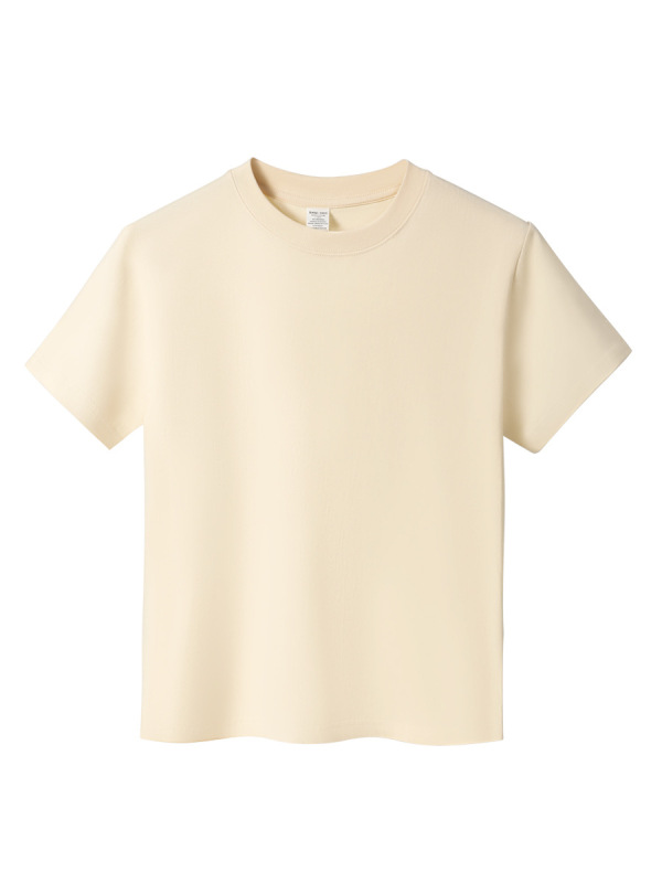 日系重ポンド純綿半袖tシャツレディースゆるいカジュアル丸首半袖男女同一タイプtシャツ上着ins|undefined