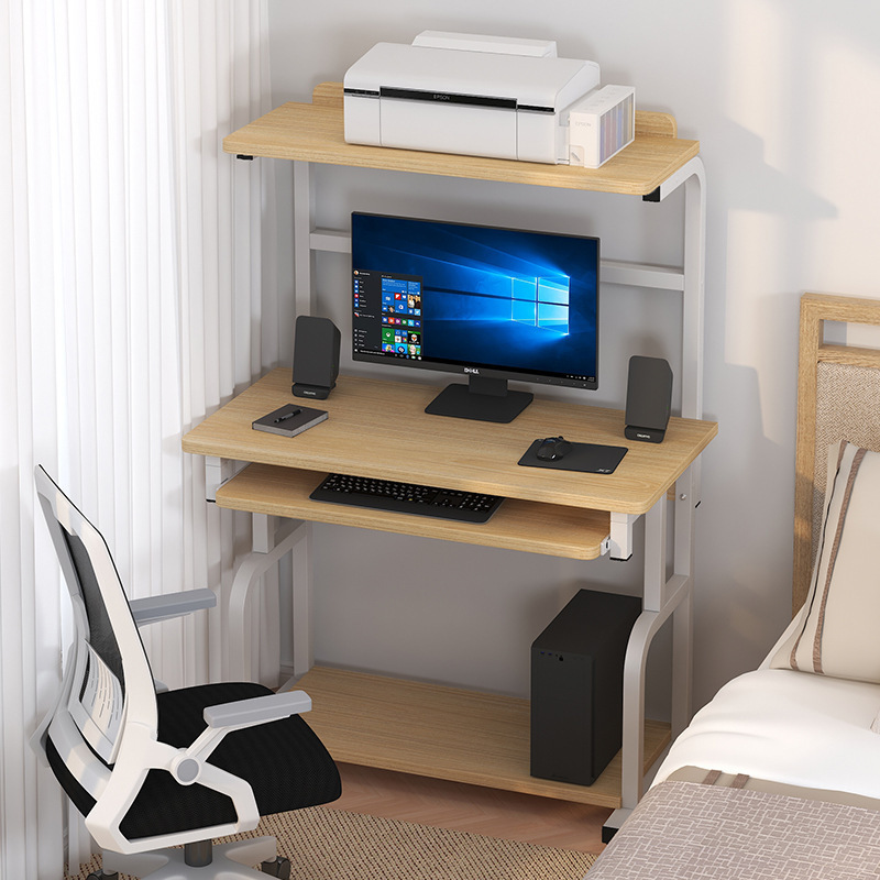 Desktop Computer Table Home Small Bedroom Study Desk Bookshelf Integrated Multi-Function Printer Desk