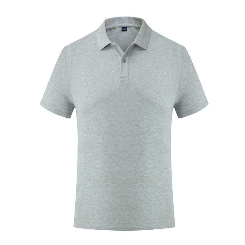 De gama alta 5A antibacteriano suave transpirable durable hombres de verano solapa de manga corta de color sólido de seda de morera Polo personalización