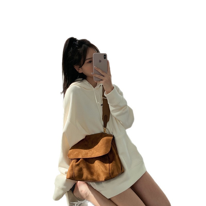 Vintage tela de terciopelo marrón versátil otoño invierno bolso de mujer gran capacidad mochila bolso de hombro bolso de mujer bolso grande 2025 nueva moda