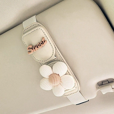 Car sun visor eyeglass clip, Car Glasses Clip/Bill Clip - dual-use-glasses-clip-beige-elegant-rice-grain-s