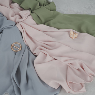 2024 new high quality solid color diamond messy chiffon long scarf high quality right angle curl chiffon turban