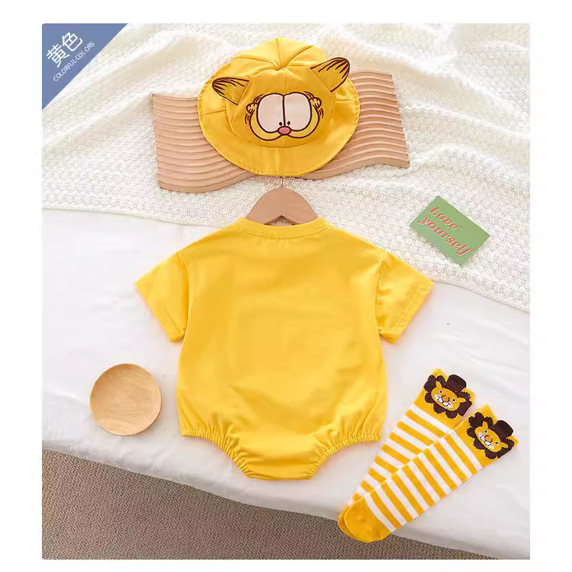 Mono infantil recién nacido media manga vaina ropa masculina y femenina bebé de dibujos animados impreso ropa triángulo mameluco moda