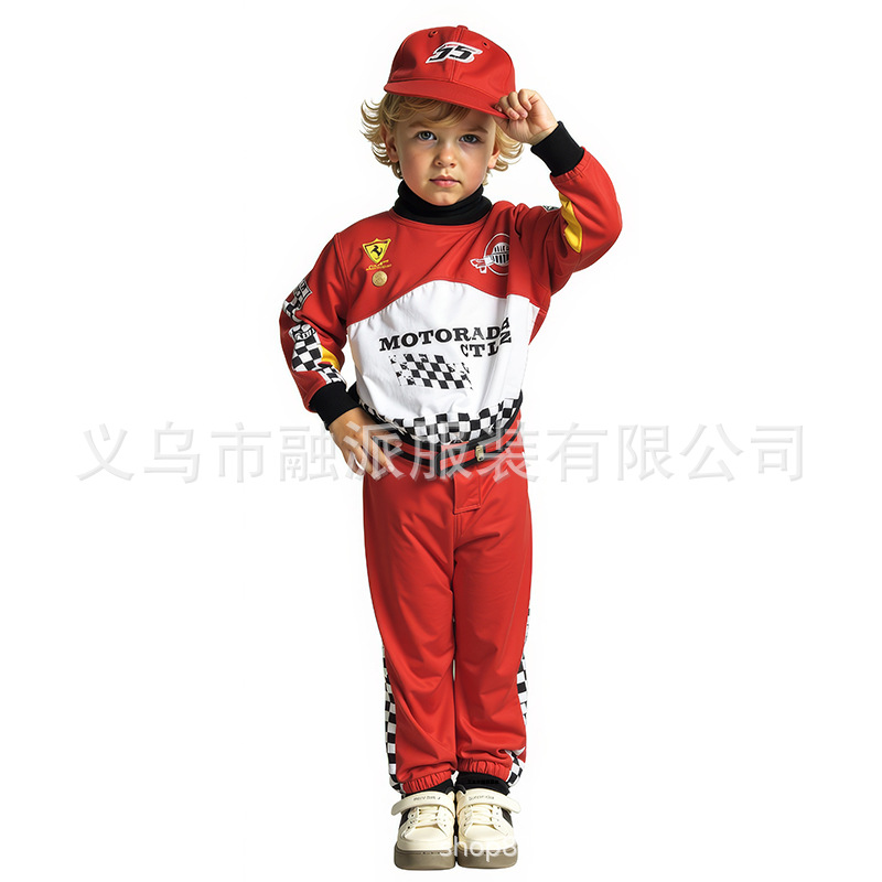 Children's Racer Suit Cosplay Halloween Performance Costume Stage Performance Clothing Motorcycle Jumpsuit