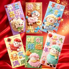 跨境2027大号新款创意卡通过年羊年红包新年利是封红包袋批发厂家